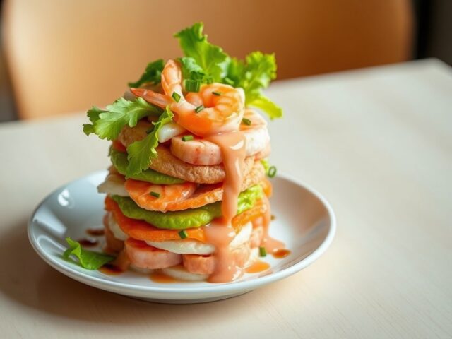 Taartje van kreeft,hollandse garnalen en zalm