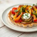 Taartje van paprika met geitenkaas
