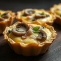 taartjes met ham en champignons