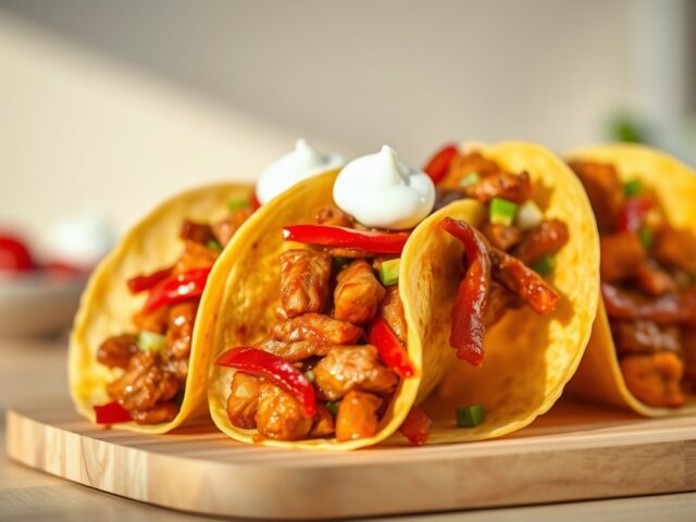 Taco’s met roergebakken varkensvleesreepjes