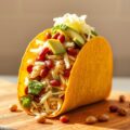 Tacoschelp gevuld met salade