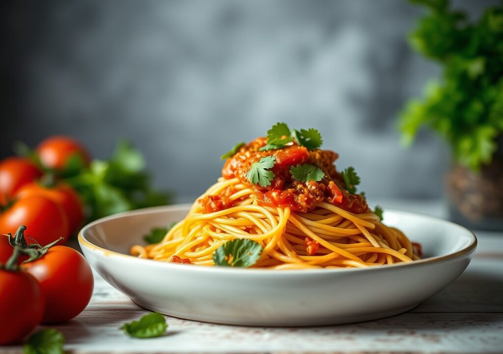 Tacospaghetti Vegetarisch — AI-gegenereerde illustratie