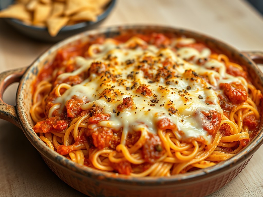Tacospaghetti Vegetarisch, AI-gegenereerde illustratie