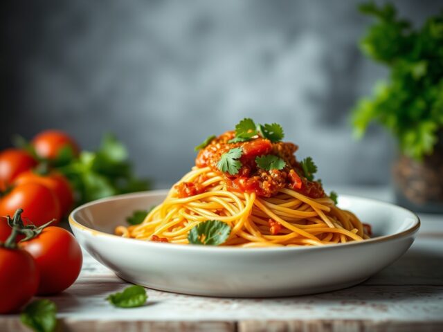Tacospaghetti Vegetarisch — AI-gegenereerde illustratie