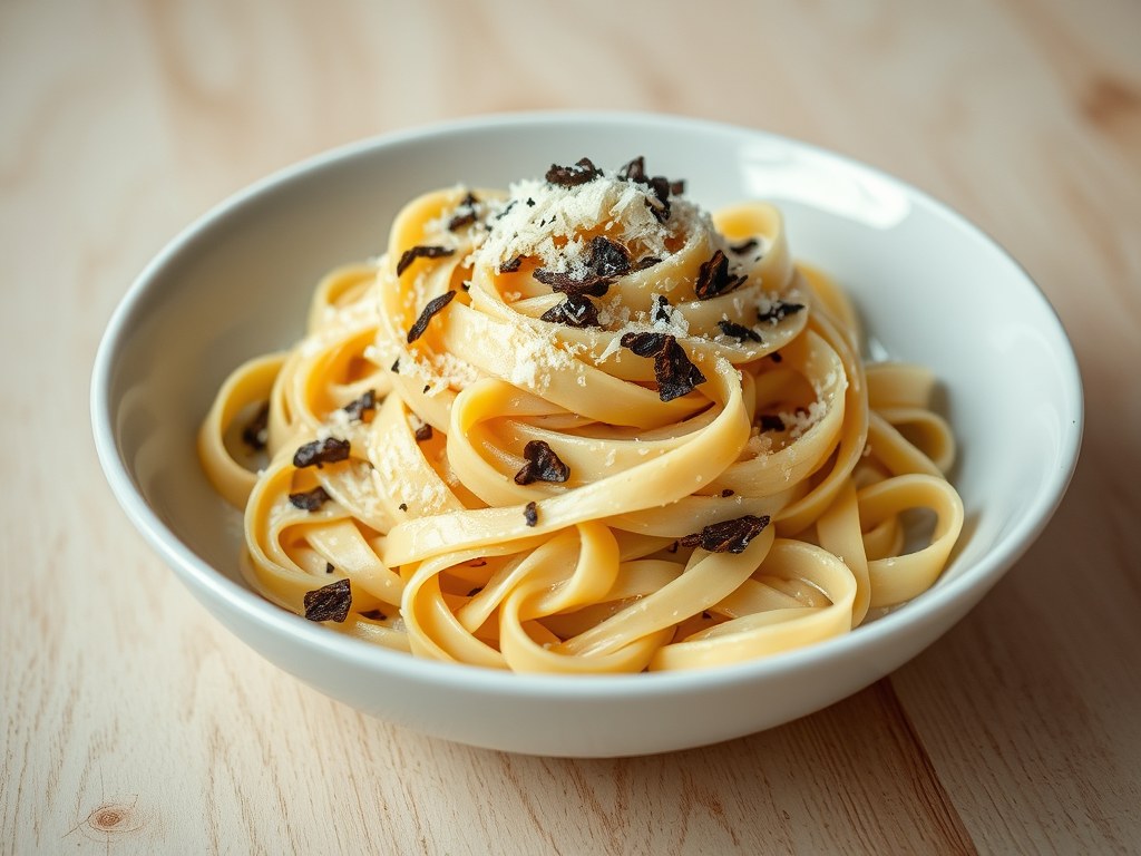 Tagialtelle met Truffel (Al tartufo), AI-gegenereerde illustratie