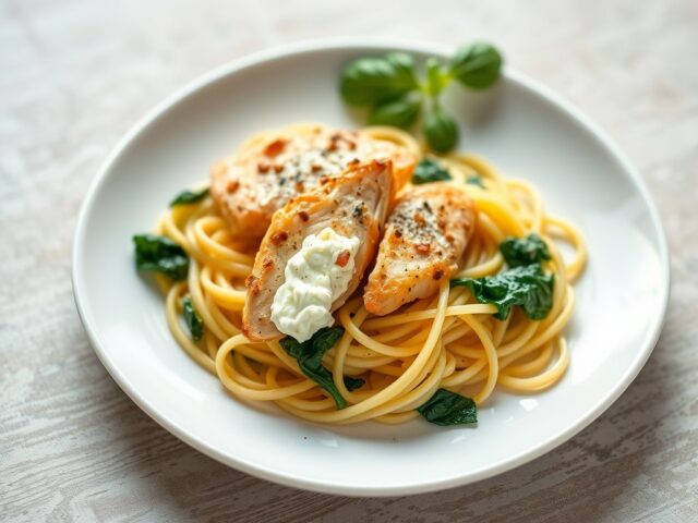 Tagiatelle met roomkaas — AI-gegenereerde illustratie