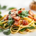 Tagliatella met spinazie en spekjes
