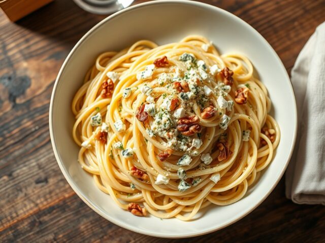 Tagliatelle met blauwe kaas