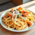 Tagliatelle met zalm en mierikswortelcreme