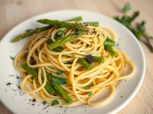 Tagliolini met groene asperges