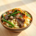 Taise rijstsalade met runderreepjes
