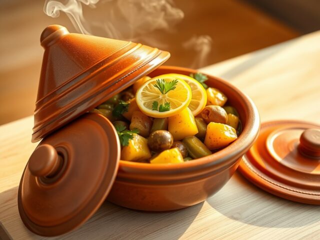 Tajine met courgette, citroen en olijven