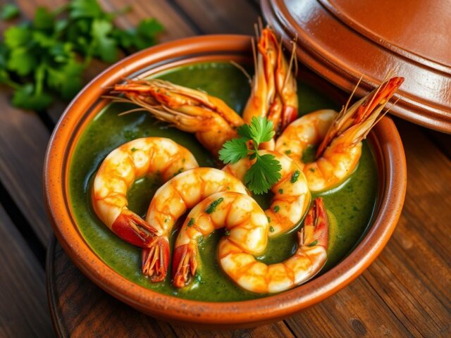 Tajine met gamba’s en chermoula