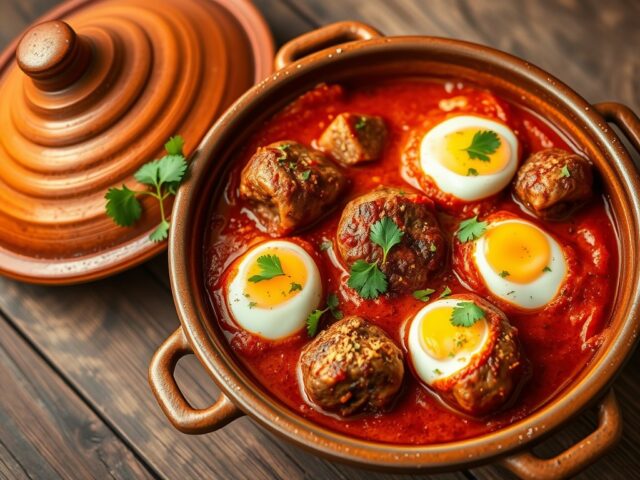 Tajine met kefta en ei