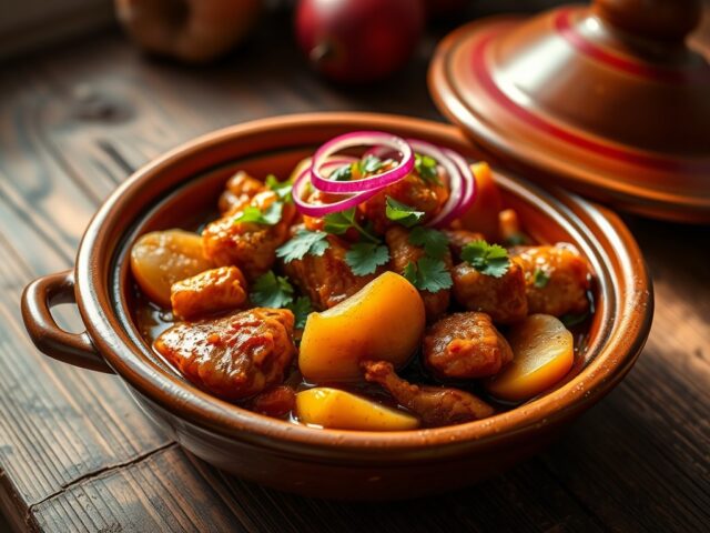 Tajine met kip met kweeperen