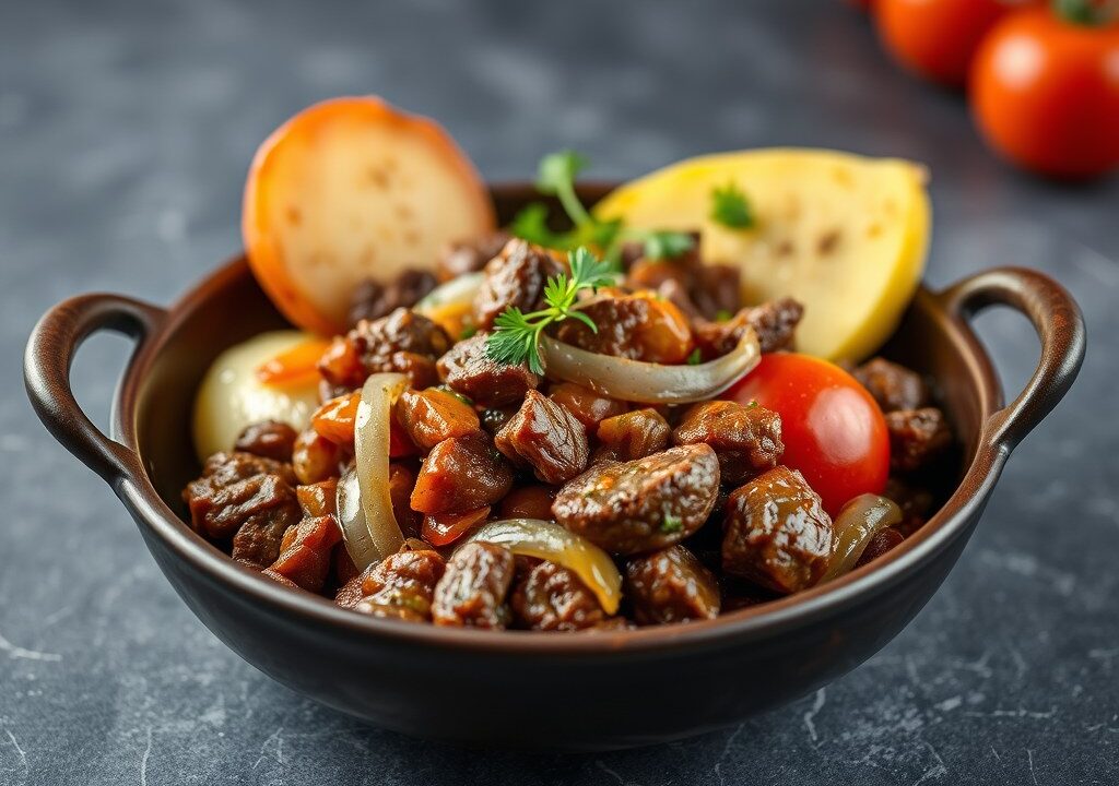 Tajine van rundvlees, AI-gegenereerde illustratie