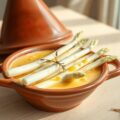 Tajine van witte asperges met saffraan