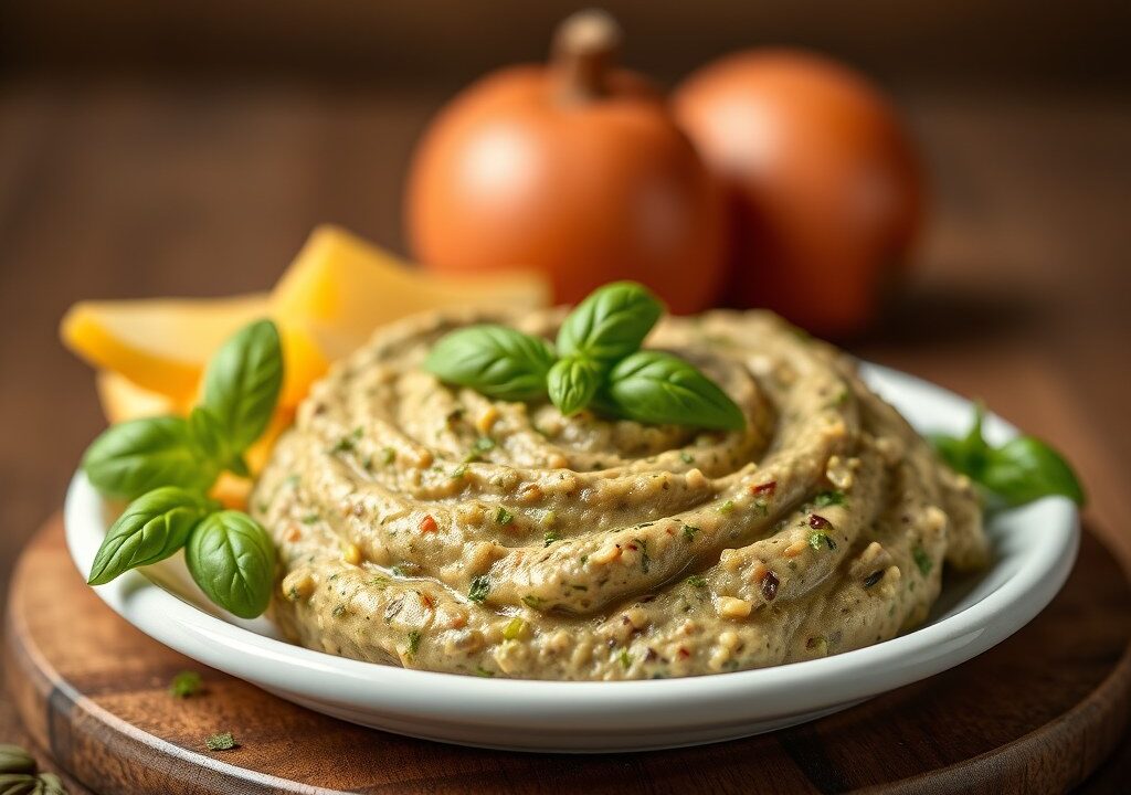 Tapenade met verse artisjokken, AI-gegenereerde illustratie