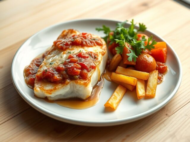 Tarbot met tomatencompote