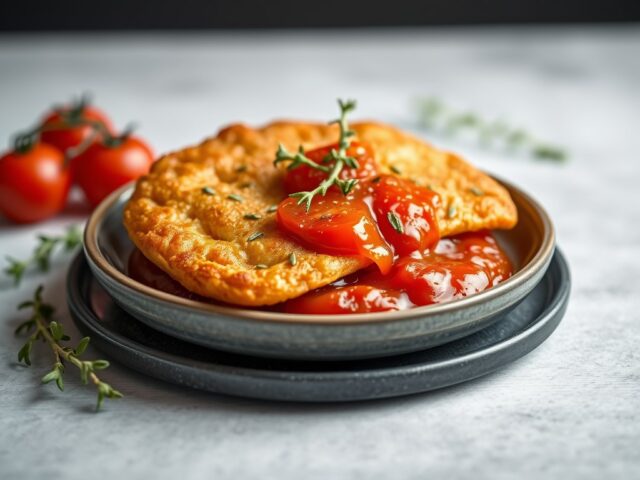 Tarbot met tomatencompote — AI-gegenereerde illustratie