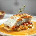 Tarbot op een zalf van ecquise aardappel
