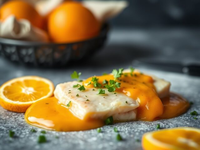 Tarbotvlecht met sinaasappelsaus