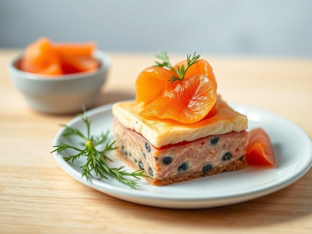 Tartaar en mousse van zalm — AI-gegenereerde illustratie