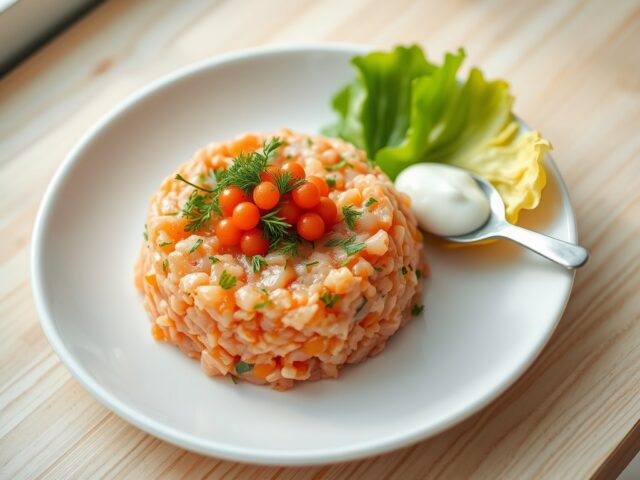 Tartaar van gravad lax (tatar af gravet laks)