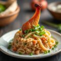 Tartaar van runderstaartstuk met een salade van op