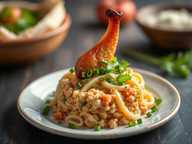 Tartaar van runderstaartstuk met een salade van op