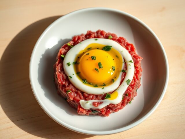 Tartaar van rundvlees met picklesmayonaise