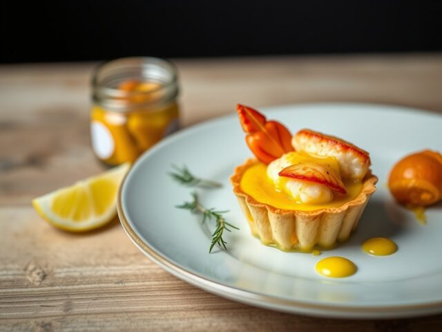 Tartaartje van langoustine met saffraansaus