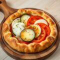 Tarte aux tomates, courgette et mozzarella