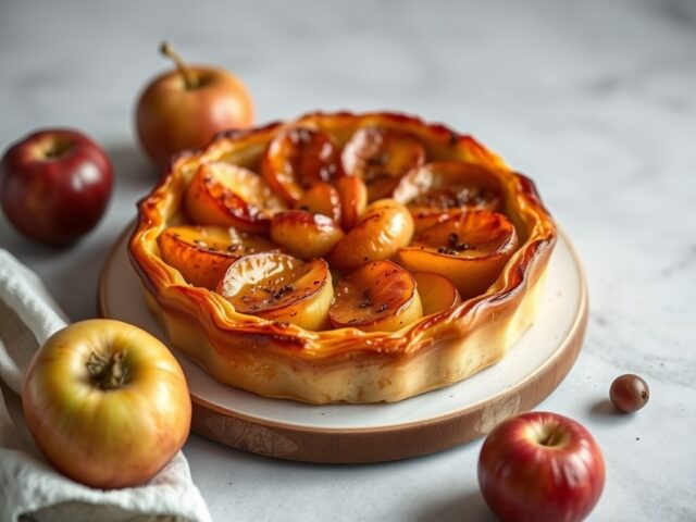 Tarte tatin di mele e patate (appels en aardappels) — AI-gegenereerde illustratie