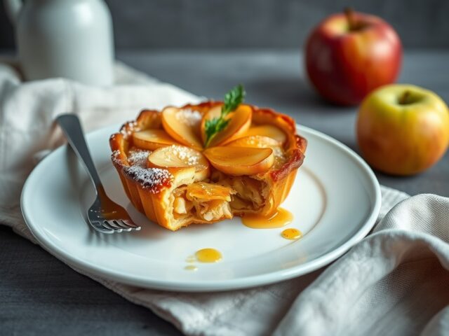 Tarte Tatin met appel en honing — AI-gegenereerde illustratie