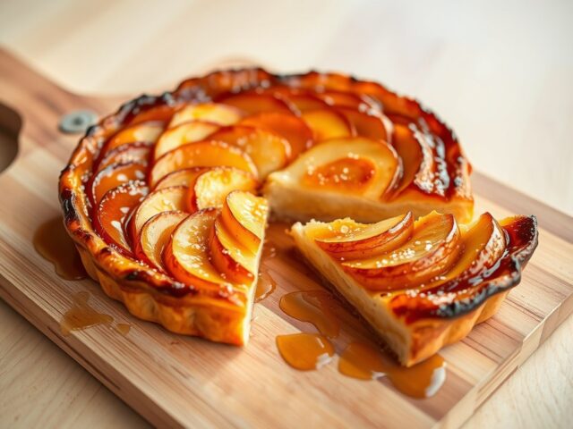 Tarte tatin van appel met maple syrup en vanille