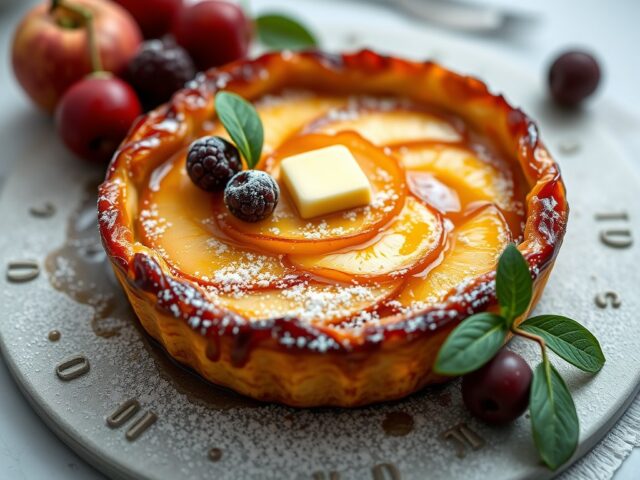 Tarte tatin van peer — AI-gegenereerde illustratie