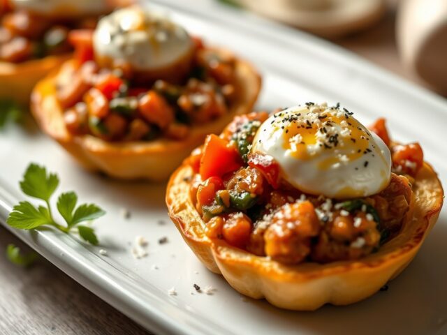 Tartelettes gevuld met groente ragout