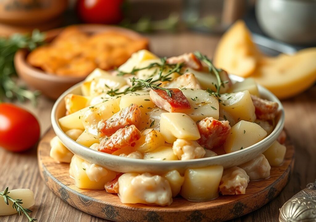 Tartiflette, AI-gegenereerde illustratie