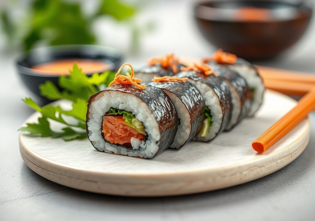 Temaki sushi, AI-gegenereerde illustratie