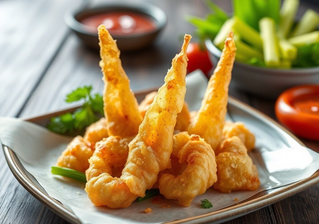 tempura van hollandse groenten, AI-gegenereerde illustratie