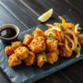 Tempura van Quorn in een Aziatische kruidenmix, fijne groentjes