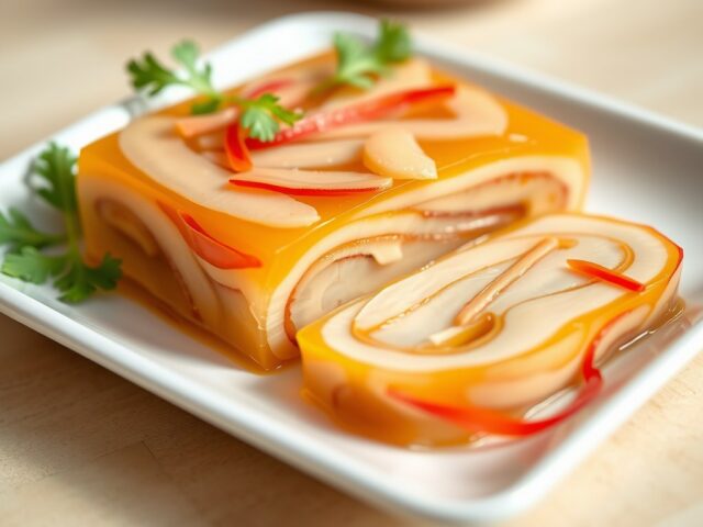 Terrine van gerookte paling in kerriegelei