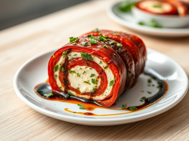 terrine van geroosterde paprika`s