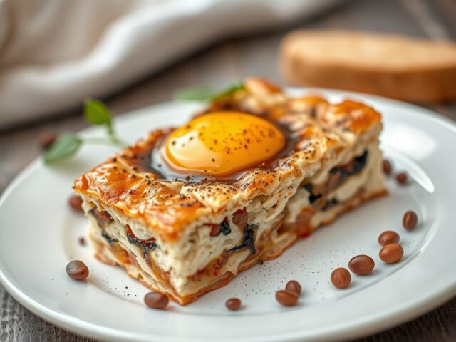 Terrine van verloren brood met koffie