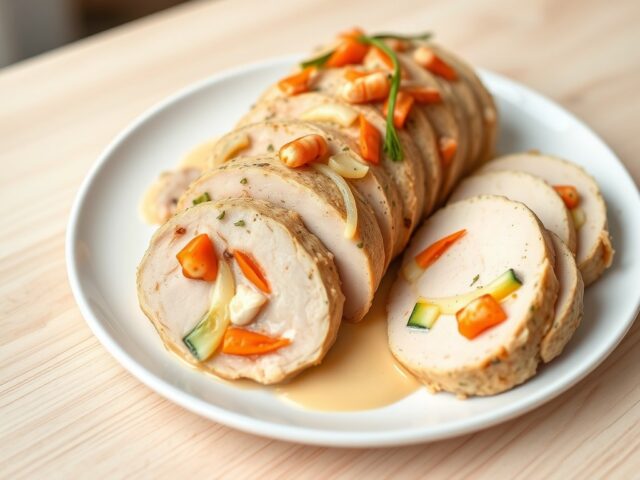 Terrine van wijting en rivierkreeftjes met kruiden