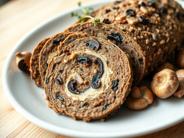 Terrine van wilde paddenstoelen met gekonfijte prei