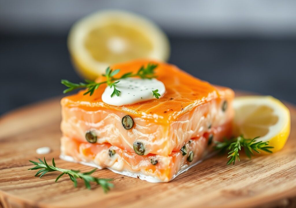 Terrine van zalm, AI-gegenereerde illustratie