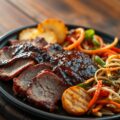 Texaanse Barbequeschotel met Roerbakgroenten