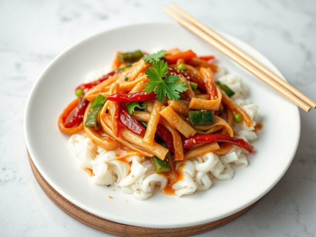 Thai Lunch (Pad Siew Ew) — AI-gegenereerde illustratie